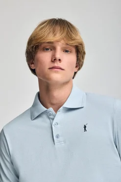 Polo Club Polos*Polo bleu clair à manches courtes et trois boutons avec logo brodé Rigby Go Bleu ciel