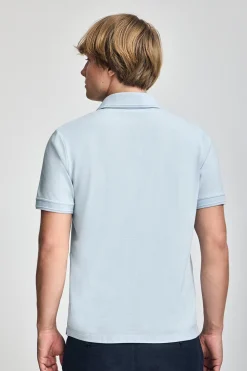 Polo Club Polos*Polo bleu clair à manches courtes et trois boutons avec logo brodé Rigby Go Bleu ciel