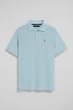 Polo Club Polos*Polo bleu clair à manches courtes et trois boutons avec logo brodé Rigby Go Bleu ciel