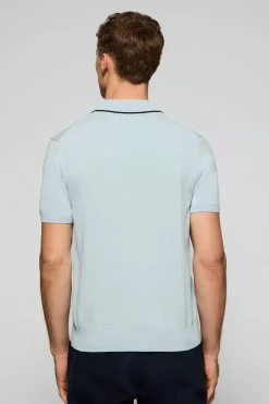 Polo Club Polos|Pulls*Polo bleu clair en maille avec boutons et broderie Rigby Go Bleu ciel
