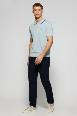 Polo Club Polos|Pulls*Polo bleu clair en maille avec boutons et broderie Rigby Go Bleu ciel