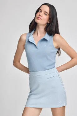 Polo Club Polos*Polo bleu clair sans manches avec monogramme brodé Bleu ciel