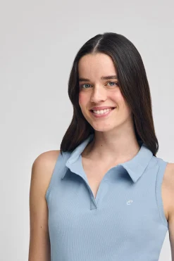 Polo Club Polos*Polo bleu clair sans manches avec monogramme brodé Bleu ciel
