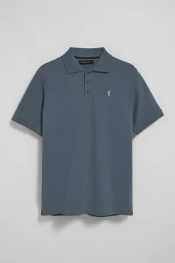 Polo Club Polos*Polo bleu à manches courtes avec logo brodé Rigby Go Denim