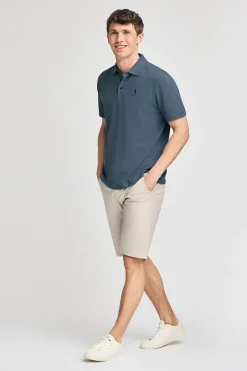 Polo Club Polos*Polo bleu en piqué à manches courtes avec broderie Rigby Best Denim