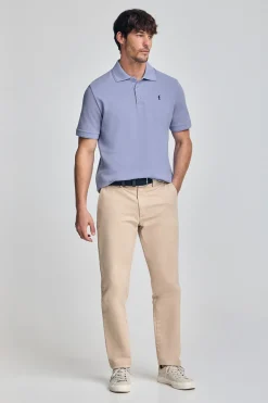 Polo Club Polos*Polo bleu eau à manches courtes et trois boutons avec logo brodé Rigby Go Bleu Aqua