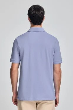 Polo Club Polos*Polo bleu eau à manches courtes et trois boutons avec logo brodé Rigby Go Bleu Aqua