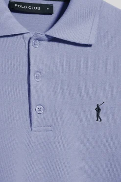 Polo Club Polos*Polo bleu eau à manches courtes et trois boutons avec logo brodé Rigby Go Bleu Aqua