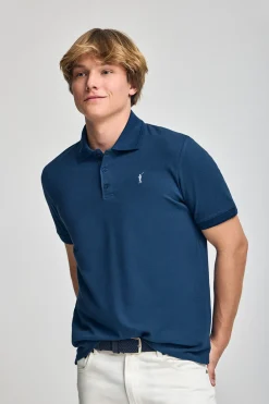 Polo Club Polos*Polo à manches courtes et trois boutons avec logo brodé Rigby Go Bleu Indigo