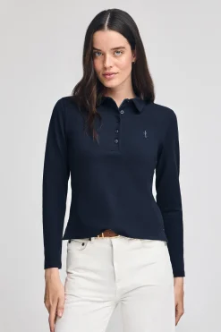 Polo Club Polos*Polo à manches longues en coton avec broderie Rigby Best Bleu Marine