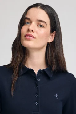 Polo Club Polos*Polo à manches longues en coton avec broderie Rigby Best Bleu Marine