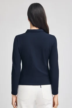 Polo Club Polos*Polo à manches longues en coton avec broderie Rigby Best Bleu Marine