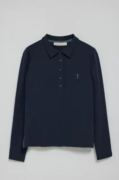 Polo Club Polos*Polo à manches longues en coton avec broderie Rigby Best Bleu Marine