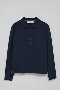Polo Club Polos*Polo à manches longues en coton avec broderie Rigby Best Bleu Marine