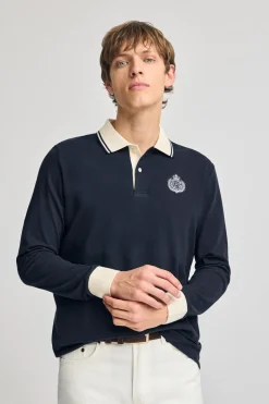 Polo Club Polos*Polo à manches longues Anchor avec détail nautique Bleu Marine
