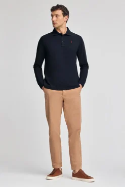 Polo Club Polos*Polo à manches longues à trois boutons et broderie Rigby Go Bleu Marine