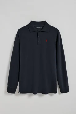 Polo Club Polos*Polo à manches longues à trois boutons et broderie Rigby Go Bleu Marine