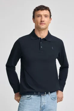 Polo Club Polos*Polo en piqué à manches longues avec broderie Rigby Best Bleu Marine