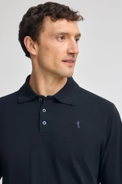 Polo Club Polos*Polo en piqué à manches longues avec broderie Rigby Best Bleu Marine