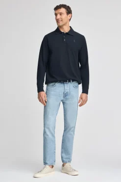 Polo Club Polos*Polo en piqué à manches longues avec broderie Rigby Best Bleu Marine