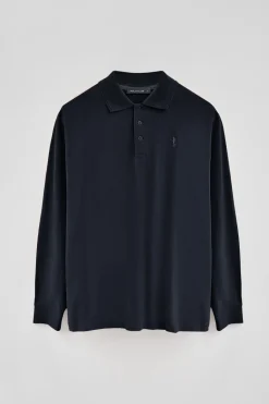 Polo Club Polos*Polo en piqué à manches longues avec broderie Rigby Best Bleu Marine