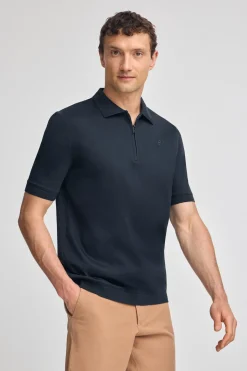 Polo Club Polos*Polo Esko à fermeture éclair et logo brodé Bleu Marine
