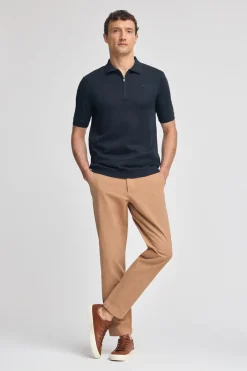 Polo Club Polos*Polo Esko à fermeture éclair et logo brodé Bleu Marine