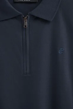 Polo Club Polos*Polo Esko à fermeture éclair et logo brodé Bleu Marine