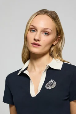 Polo Club Polos*Polo sans boutons ni écusson nautique Bleu Marine