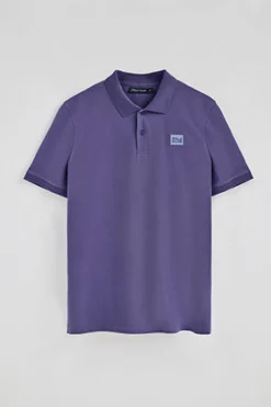 Polo Club Polos*Polo à manches courtes et deux boutons sur la poitrine Bleu Violet