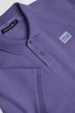 Polo Club Polos*Polo à manches courtes et deux boutons sur la poitrine Bleu Violet