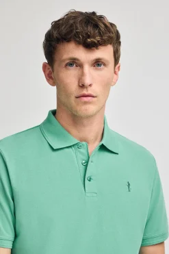 Polo Club Polos*Polo couleur en piqué à manches courtes avec broderie Rigby Best Aigue-Marine