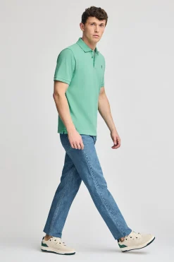 Polo Club Polos*Polo couleur en piqué à manches courtes avec broderie Rigby Best Aigue-Marine