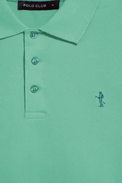 Polo Club Polos*Polo couleur en piqué à manches courtes avec broderie Rigby Best Aigue-Marine