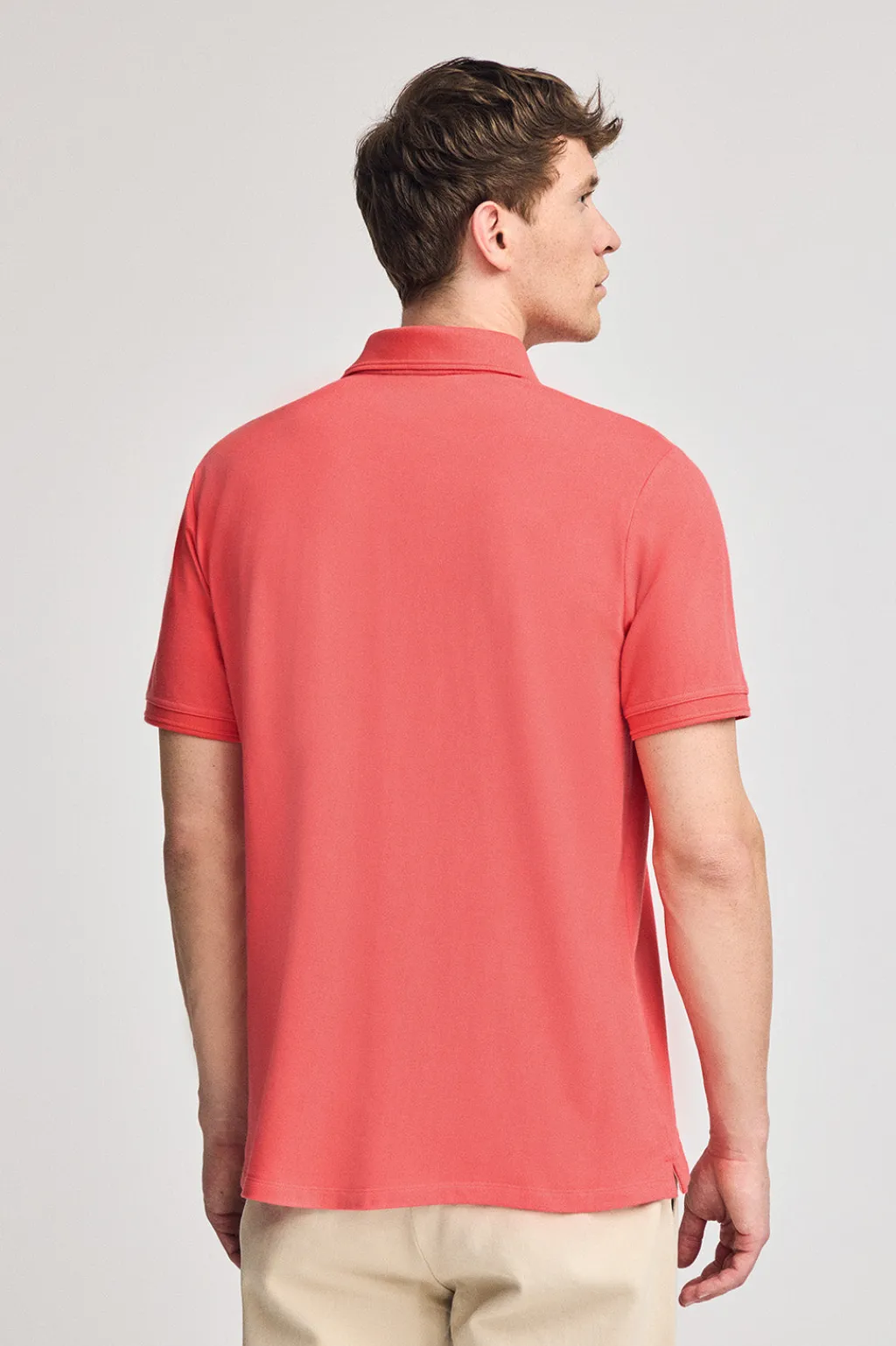 Polo Club Polos*Polo couleur corail en piqué à manches courtes avec broderie Rigby Best Coral