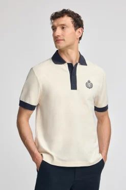 Polo Club Polos*Polo couleur écru Morfeo à manches courtes avec détail nautique Beige