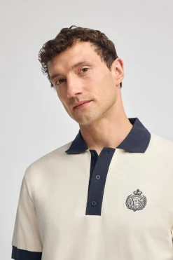 Polo Club Polos*Polo couleur écru Morfeo à manches courtes avec détail nautique Beige