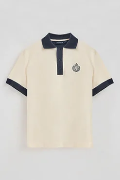 Polo Club Polos*Polo couleur écru Morfeo à manches courtes avec détail nautique Beige