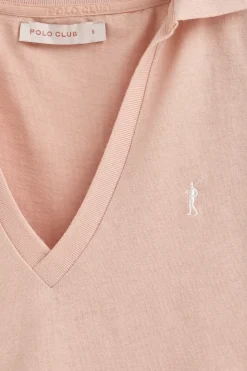 Polo Club Polos*Polo couleur en coton et lin sans boutons avec broderie Rigby Go Maquillage