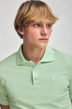 Polo Club Polos*Polo couleur à manches courtes et trois boutons avec logo brodé Rigby Go Menthe