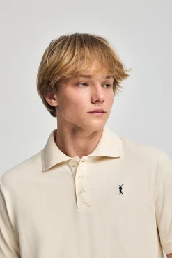 Polo Club Polos*Polo écru à manches courtes et trois boutons avec logo brodé Rigby Go Beige