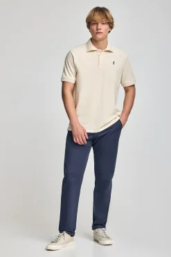 Polo Club Polos*Polo écru à manches courtes et trois boutons avec logo brodé Rigby Go Beige
