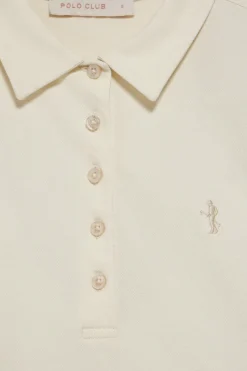 Polo Club Polos*Polo écru à manches courtes en coton avec broderie Rigby Best Beige