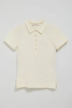 Polo Club Polos*Polo écru à manches courtes en coton avec broderie Rigby Best Beige