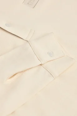 Polo Club Polos*Polo écru à manches longues et deux boutons avec écusson griffé Beige
