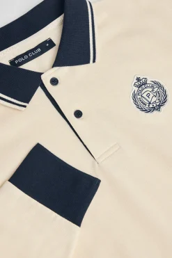 Polo Club Polos*Polo écru à manches longues Anchor avec détail nautique Beige