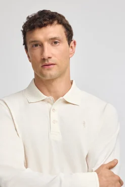 Polo Club Polos*Polo écru en piqué à manches longues avec broderie Rigby Best Beige