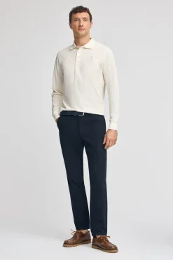 Polo Club Polos*Polo écru en piqué à manches longues avec broderie Rigby Best Beige