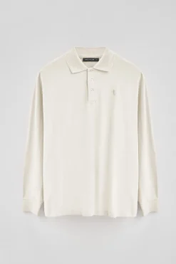 Polo Club Polos*Polo écru en piqué à manches longues avec broderie Rigby Best Beige
