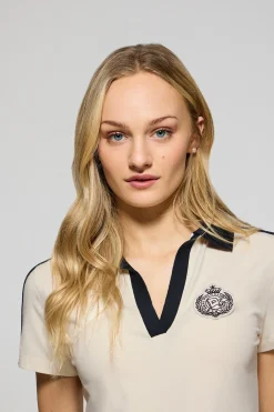 Polo Club Polos*Polo écru sans boutons avec écusson nautique Beige